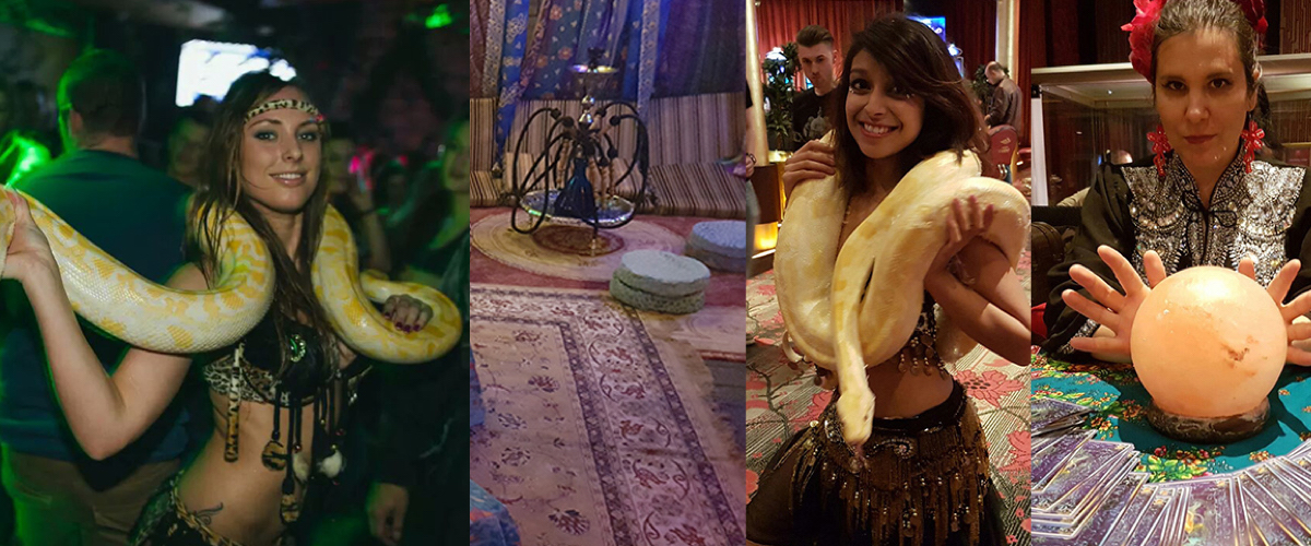 Een danseres met slang